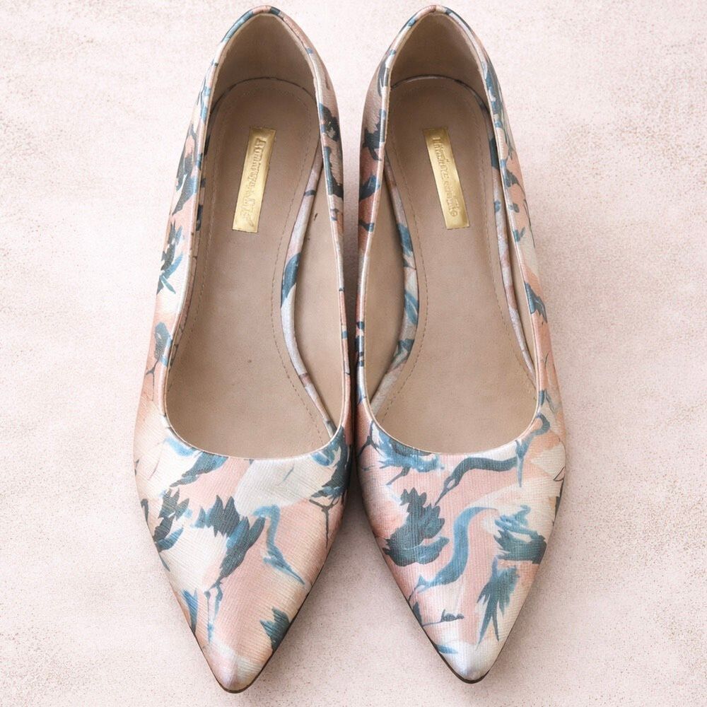 Louise et Cie Jordyna Heels Floral Satin Multicolor Women 7.5 Boho Romantic - Picture 2 of 6